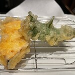 芦屋天がゆ - かぼちゃとアジの大葉巻き