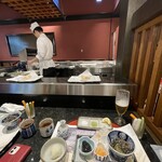 芦屋天がゆ - カウンター席より