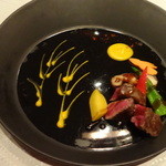 翆陽 - 黒毛和牛フィレ肉のカットステーキ（お月見プレート）