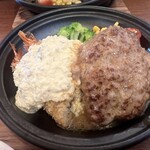 ハンバーグのビアドリット - ハンバーグエビフライ