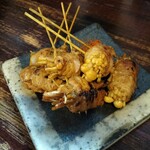 囲坊主 - 肉巻きみょうが（左）、肉巻きえのき（中・右）