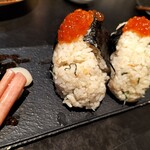 酒池魚林 - 〆ご飯（炊き込みご飯のいくらおにぎり）