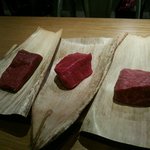 小石川 中勢以 - 注文した牛肉３種類