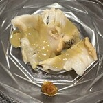 鮨菜 和喜智 - つぶ貝　肝ソース　生姜