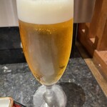 芦屋天がゆ - 生ビール 2杯呑みました