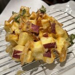 芦屋天がゆ - コース最後のかき揚げ