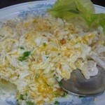 青龍 - 鰈と卵白の炒めをよく混ぜたところ