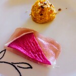 RAPPORT - 前菜は生ハムとチーズのカプレーゼ、かぼちゃサラダ♫かぼちゃサラダはクミンきいたカレー風味でオシャレ味( *´艸)