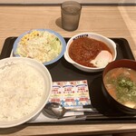 松屋 - 料理写真:うまトマハンバーグ定食豚汁セット¥1150ご飯大盛り