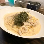 ピッツエリアバール　CACTUS　D'ORO - ・もち豚のキムチクリーム生パスタ（乾麺に変更）（￥1,700）