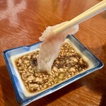 はこだて ふさや - どんこの肝を溶かしたきも醤油でいただく