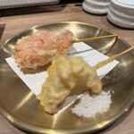 鮨と天ぷら にほんのうみ - 明太子、ふぐの天ぷら