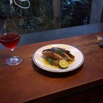 Hachihare - 三河湾　炙り鰆の厚切りカルパッチョ 焼き茄子とかんきつ