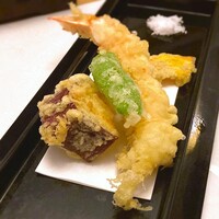 神楽坂 久露葉亭 - (ｺｰｽ) 揚物 海老と季節野菜の天麩羅　2025.7.14