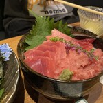 一心 - 天然マグロ三種丼(税込1,210円)
