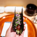 銀座 しのはら - 松前漬け鮪手巻き