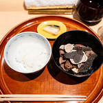 銀座 しのはら - 飛騨牛すき焼き、 トリュフ、 生玉子