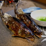 柳家 - 馬瀬川と長良川の天然子持ち鮎　蓼酢　田楽味噌　