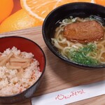 石鎚山サービスエリア（上り線）フードコート - じゃこ天うどん鯛めしセット