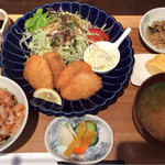 Kakano Te - さかなフライ定食@980(ごはんをタコ飯に変更+@200)