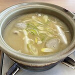 氷見 魚市場食堂 - 漁師汁。各テーブルにコンロが置かれていて鍋でドーンと運ばれてくる！！