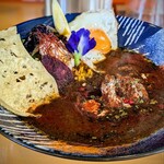 Spice&Fresh - 目指すは「海老カレー」（1,400円）プラス目玉焼きトッピング150円、ご飯少なめで50円引きでした！はい算数、いくらでしょうww