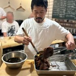 食堂 おがわ - 鱧カツサンド 胡瓜と茄子の糠漬け