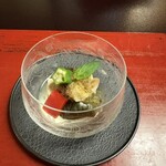 あかん鶴雅別荘　鄙の座 - 箸附　灯台つぶと夏野菜　ミントじゅれかけ