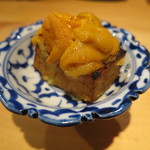 器楽亭 - 秋茄子の田楽、雲丹のせ