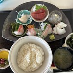 堂ヶ島食堂 - 【GEO刺身定食:海鮮6種(2750円)】と【塩カツオ茶漬けセット(418円)】