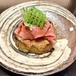 野口 - 料理写真:和牛、加茂茄子