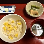 あかん鶴雅別荘　鄙の座 - とうもろこしご飯　釜炊き