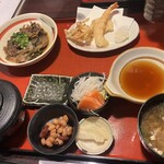 小魚阿も珍 神辺店 - 稲田屋　肉皿定食　1,380円