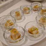 是的菜館 - 中国前菜三種盛り(胡麻豆腐の山椒ソース)