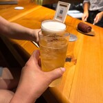 創作鉄板焼き ラフアージョ - ビール＆ハイボールで乾杯中〜(*´罒`*)✨