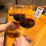 創作鉄板焼き ラフアージョ - その隙に赤ワインで乾杯っ❤️