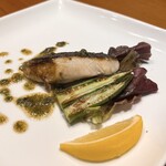 創作鉄板焼き ラフアージョ - さわら＆オクラ❤️
                                皮パリッ❤️
                                身はふっくら❤️
                                さっぱりとしたソースが合う◎
                                美味しい〜( ´›ω‹｀)❤️