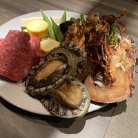 八重洲 steak & seafood 鉄板焼き 一心 - 今日焼いてくれるものの紹介から入りました。今日のお肉は岩手産黒毛和牛とのこと。