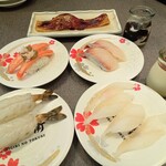 にぎりの徳兵衛 - 車海老　ズワイガニ　穴子一本　かんぱち　黄金穴子