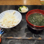 もちづき - 青さの吸い物が添えられました