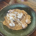 のんびりカフェ - 豆乳を使ったカルボナーラ