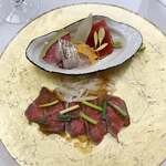 花蝶 - 小さなお造りと松坂牛カルパッチョ