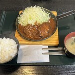 ゆうたく - ★Wハンバーグ定食 ライス普通 キャベツ普通、1,050円