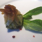 ぬーじ - 野菜とお肉の小龍包仕立てバラフの塩気がとても良いアクセント