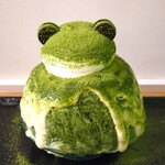 京氷ゆきみ庵 - 抹茶シロップと抹茶パウダーがたっぷりかかっていて、頭はマスカルポーネクリーム、耳はクッキーで出来ている〜!!( ^o^)ﾉ 