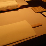 勢揃坂 蕎 ぎん清 - 卓上設え