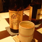 ビールと蕎麦茶