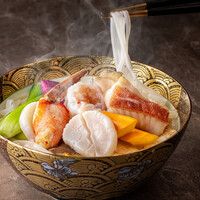 広東式フォー 海鮮と八ヶ岳麦芽赤鶏濃厚スープ