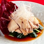 中国料理 百楽 - 2025.9-11-蒸し鶏のニンニク醤油風味