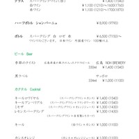 アルコールメニュー